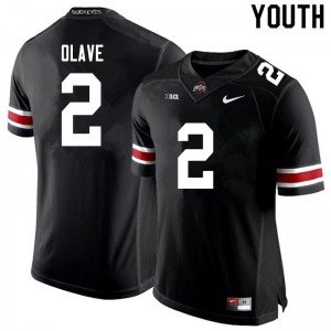 Youth Chris Olave Black Ohio State #2 Stitch Jerseys